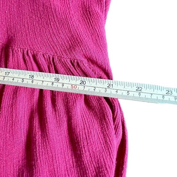 Free People Cherry Red Bell Long Sleeve Boho Embroidered Te Amo Mini Dress Sz S - Picture 13 of 13